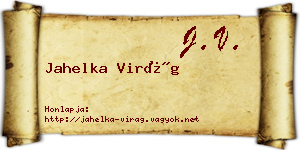 Jahelka Virág névjegykártya